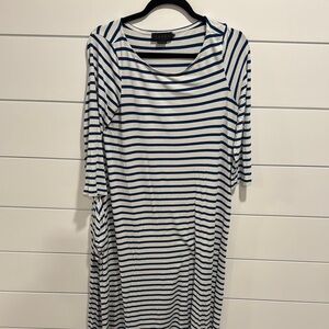 Striped Blue and White Maternity Dress